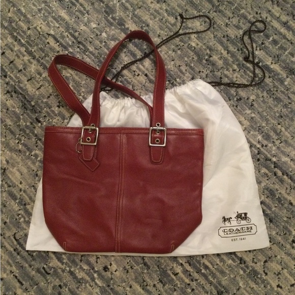 Coach Handbags - Vintage Coach red leather shoulder bag